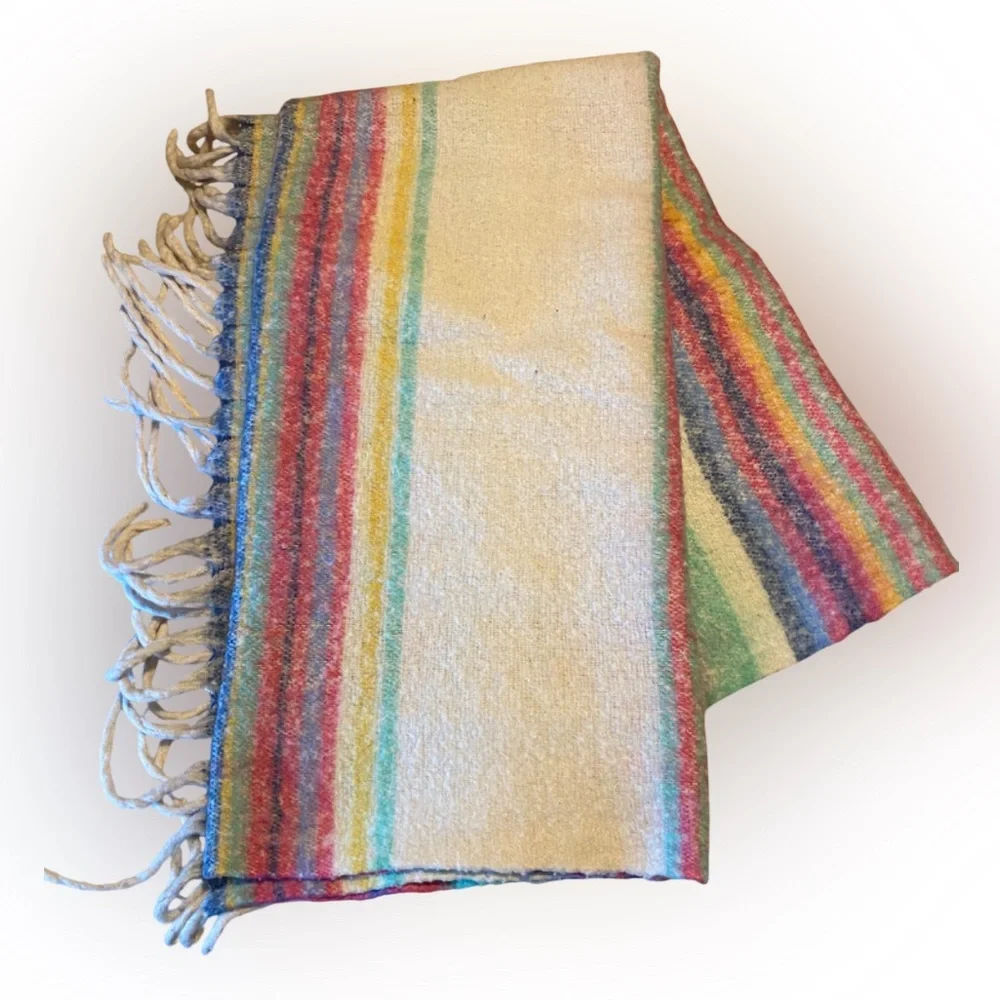Free People Skye Stripe Fringe Throw Blanket 50x60